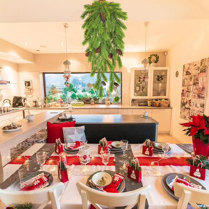 2er Set Künstliche Tannenzweige 74CM Weihnachtsdeko Hängend