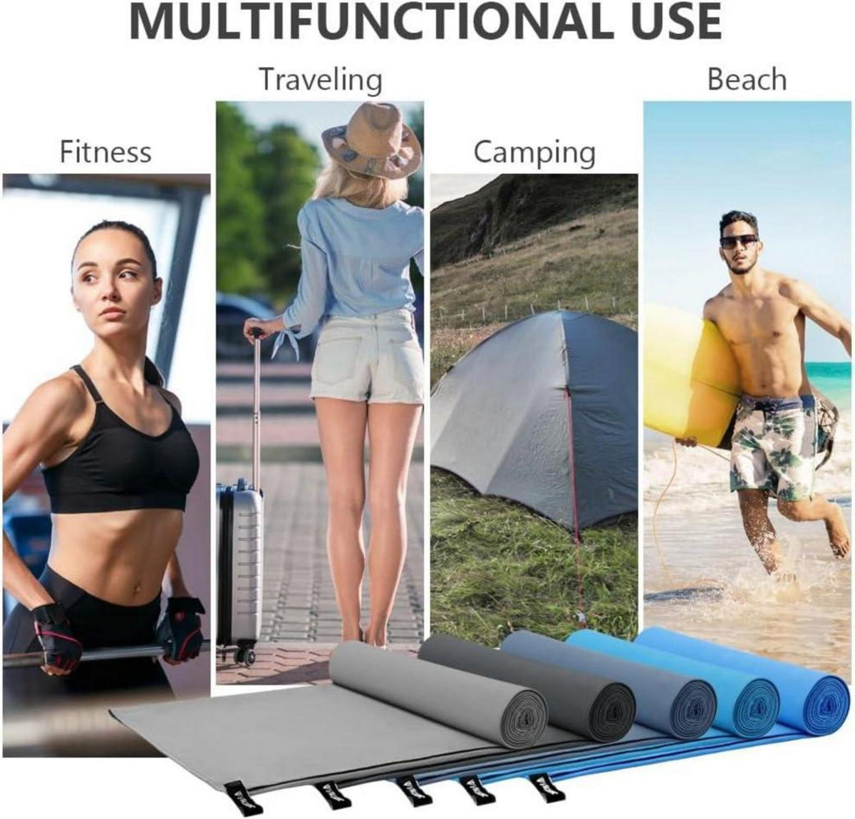 Mikrofaser Handtuch 200x100cm Schnelltrocknend für Gym Strand Sauna