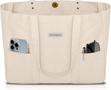 Canvas Tote Bag Damen Handtasche Groß Shopper Umhängetasche mit Laptop