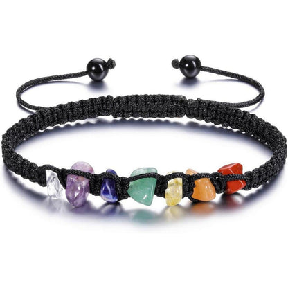 7 Chakra Armband mit Schmucksteinen, verstellbar für Damen und Herren