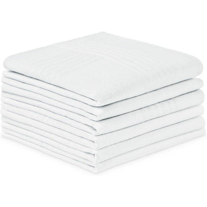 Herren Taschentücher Baumwolle 6er Set Weiß 38x38 cm
