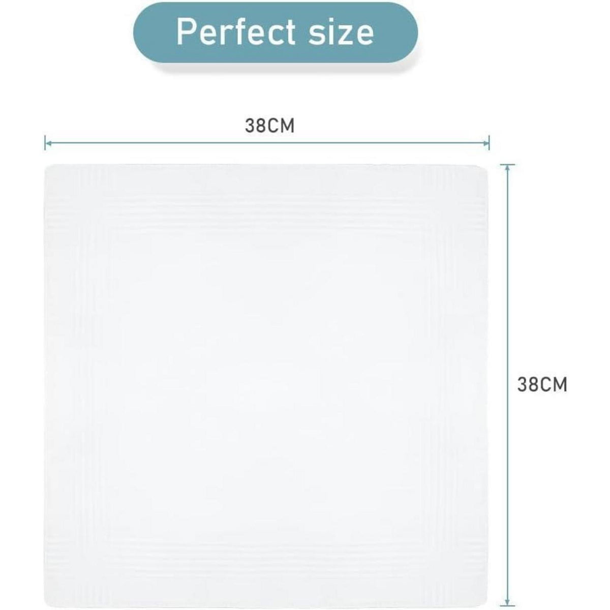 Herren Taschentücher Baumwolle 6er Set Weiß 38x38 cm