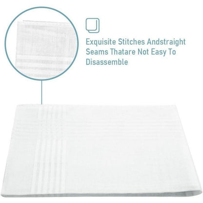 Herren Taschentücher Baumwolle 6er Set Weiß 38x38 cm