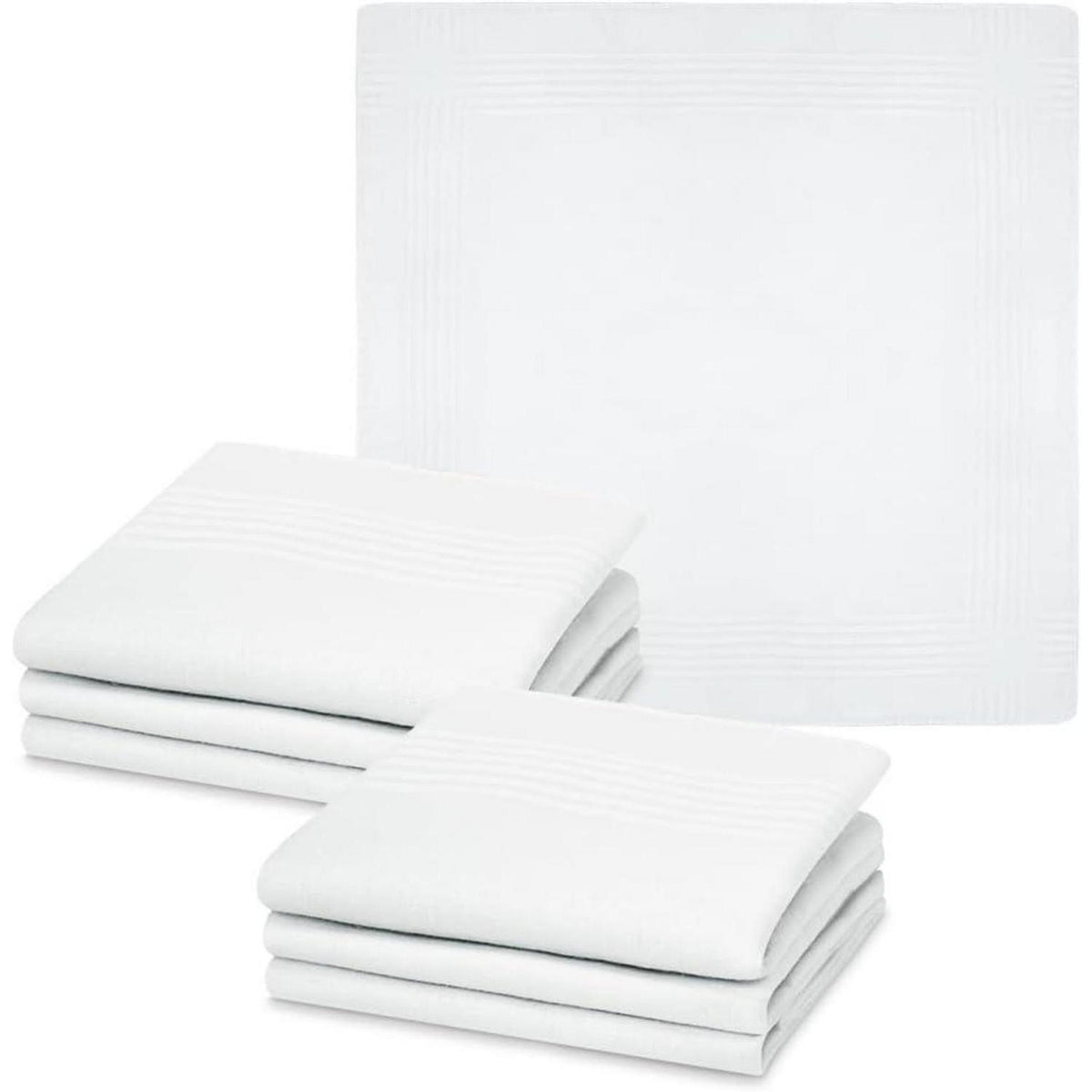 Herren Taschentücher Baumwolle 6er Set Weiß 38x38 cm