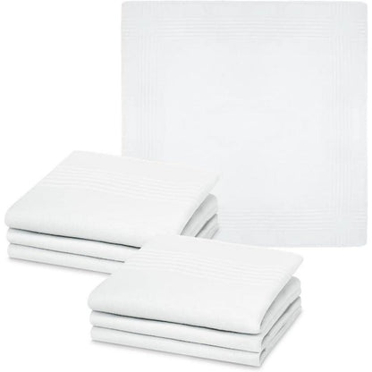 Herren Taschentücher Baumwolle 6er Set Weiß 38x38 cm