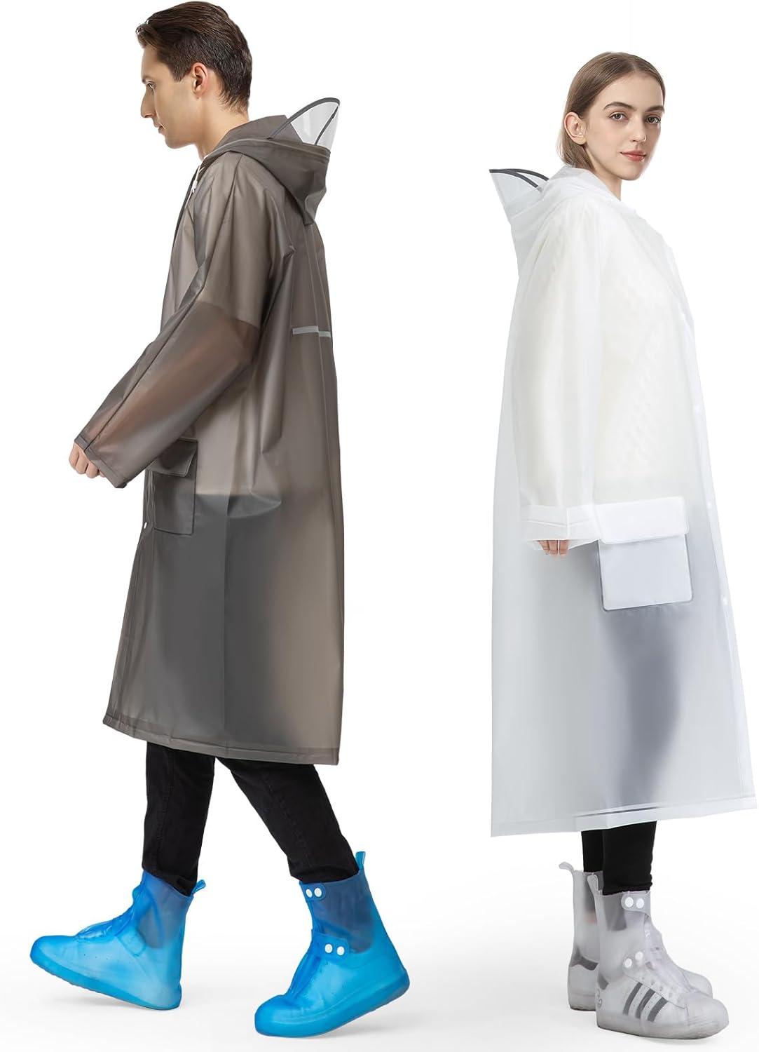 Opret Regenponcho Herren Damen Wasserdicht EVA Schwarz