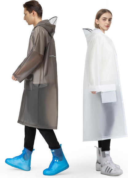 Opret Regenponcho Herren Damen Wasserdicht EVA Schwarz