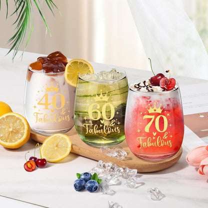 Weinglas Geschenkset 70. Geburtstag Frau, Personalisiert