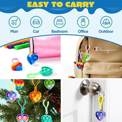 Pop-Schlüsselanhänger Herz – Fidget-Spielzeug für Kindergeburtstage