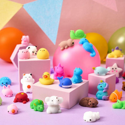 100er Pack Mini Mochi Squishy Spielzeug Set für Kinder Stressabbau Partyfüller