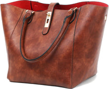 Große Damen Shopper Handtasche Leder Schultertasche Henkeltasche