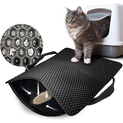 Hanbramo Katzenklo Matte 61x38 CM Schwarz Wasserfest und