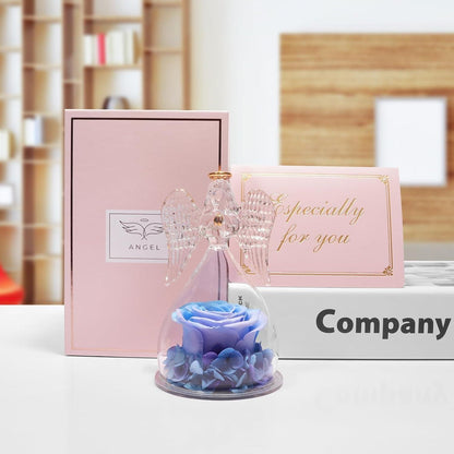 Geschenke für freundin Unendliche Rose Violett in Engelfigur