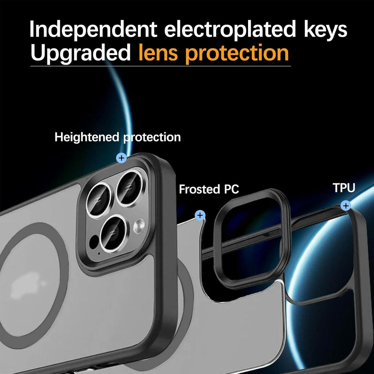 S. Tedazo Magnetische iPhone 13/13 Pro Hülle - MagSafe - Stoßfest - Durchscheinend - UltraDünn - Schwarz
