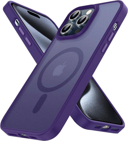 Magnetische iPhone 15 Pro Hülle MagSafe Stoßfest Lila
