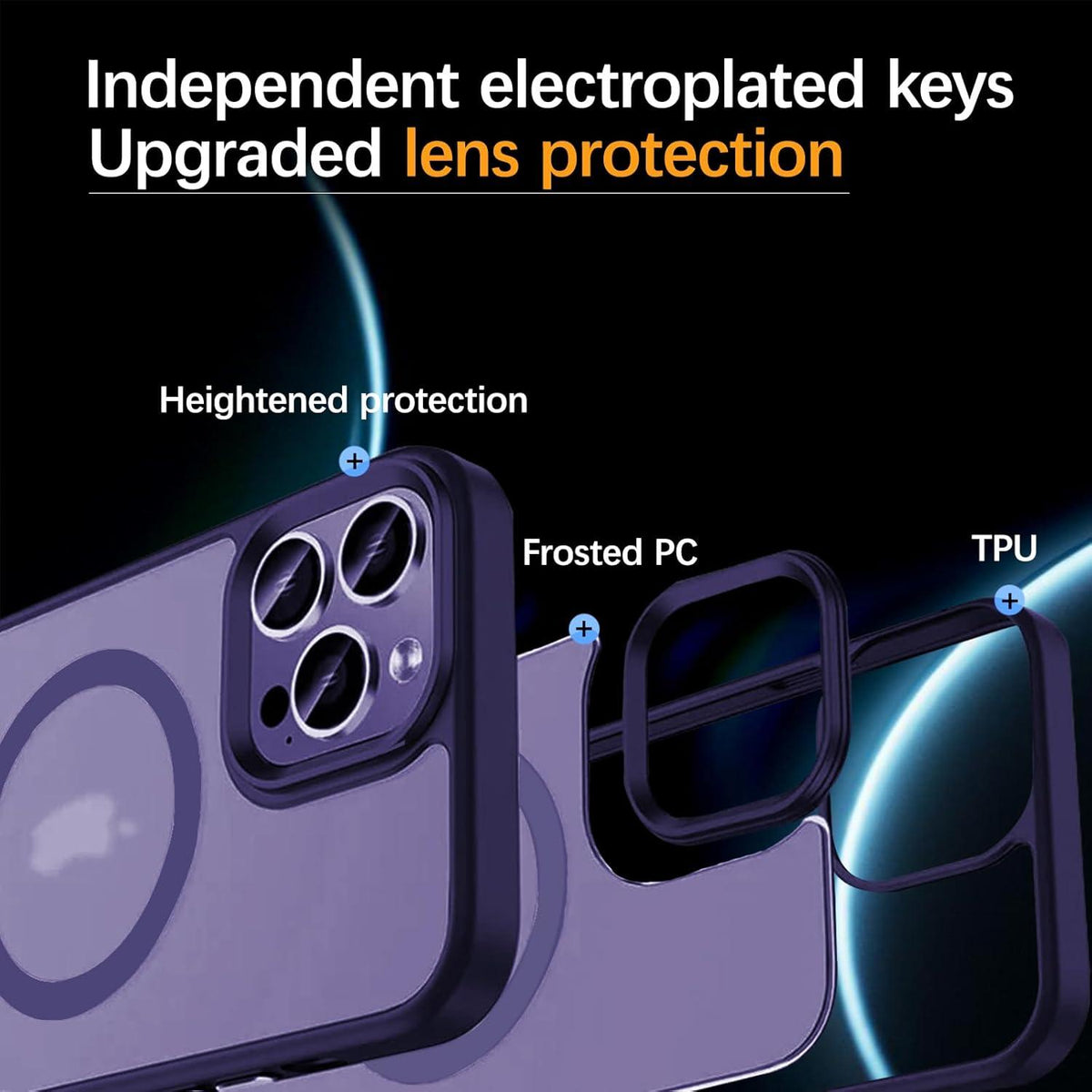 iPhone 15 Pro Magnetische Hülle Kompatibel mit MagSafe Stoßfest Lila