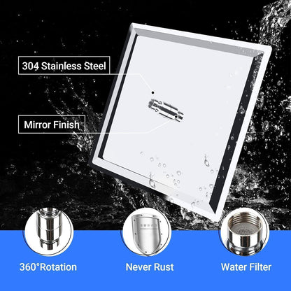 10 Zoll Regendusche Edelstahl 304 mit Anti-Kalk-Düsen