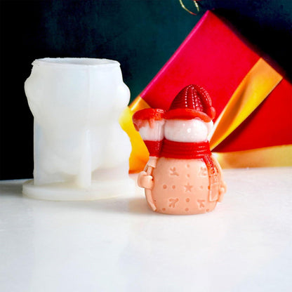 Silikonform Weihnachten 3D Gießform Schneemann Kerzen Seife DIY