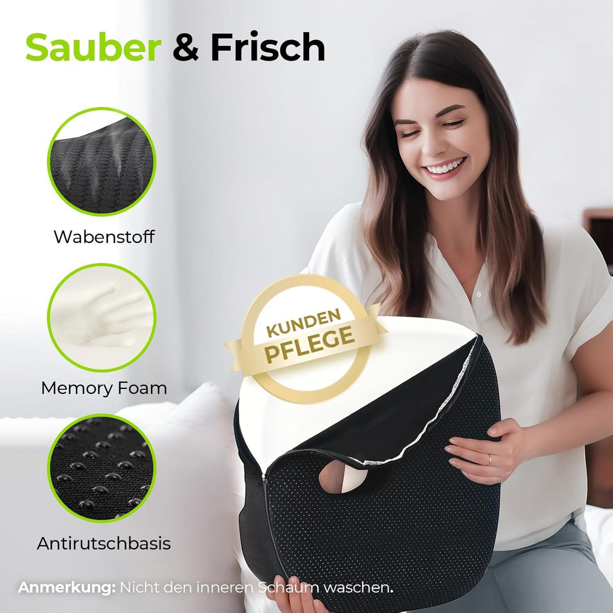 Gedächtnisschaum-Sitzkissen mit U-förmigem Design für