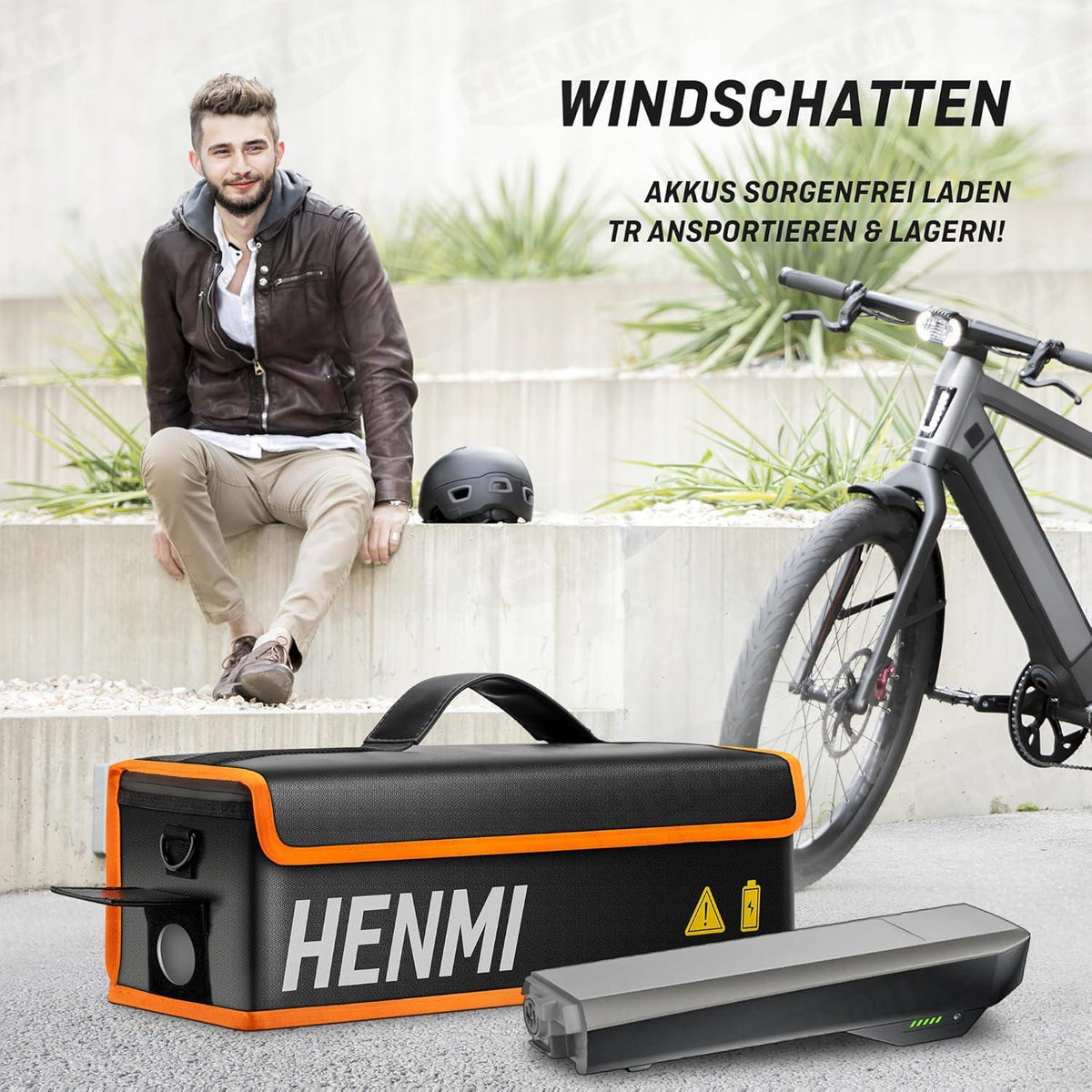 Ebike Akku Tasche Feuerfest Metallschnalle 41x13x12 cm M