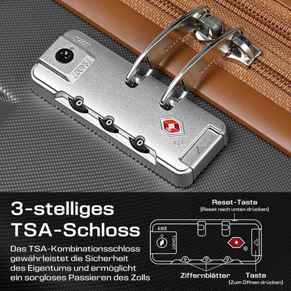 Kofferset ABS Hartschalen 5tlg Reisekoffer TSA-Schloss 4 Rollen