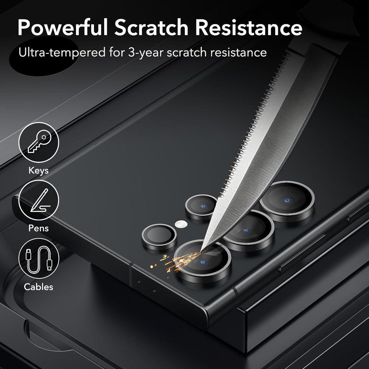 ESR Samsung Galaxy S24 Ultra Kameraschutz Glas Schwarz 1 Set