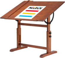 MEEDEN Holz-Zeichentisch Höhenverstellbar Walnuss 107x76cm