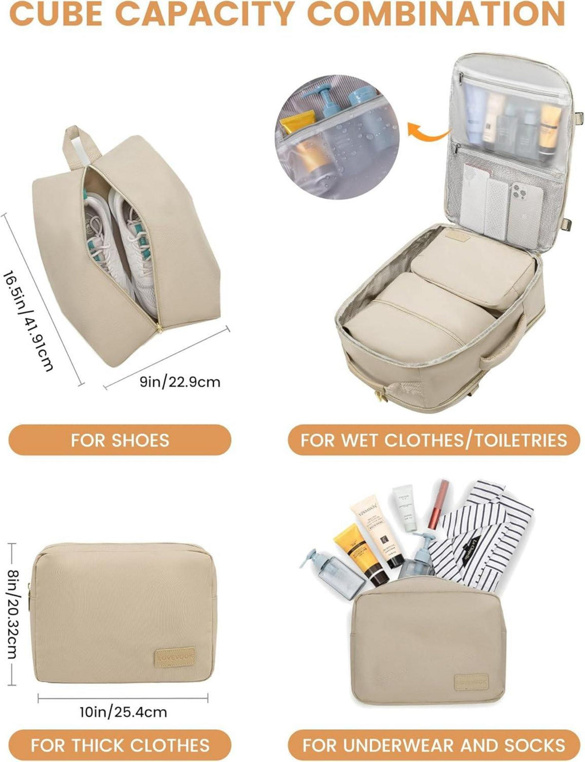 Handgepäck Rucksack 40L Laptop 17 Zoll wasserdicht Travel Daypack