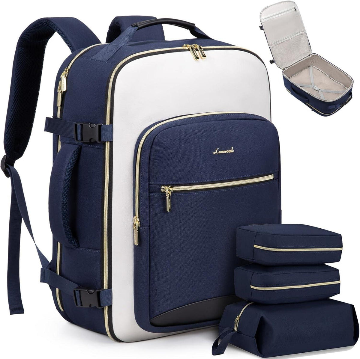 Handgepäck Rucksack 40L Laptop 17 Zoll Wasserdicht Trolley Blue