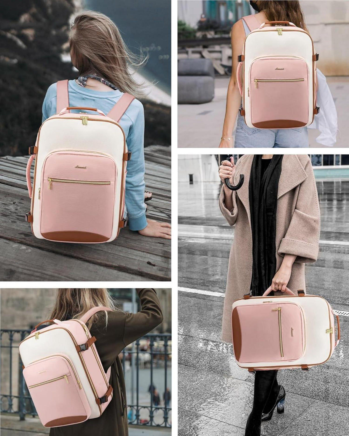 Handgepäck Rucksack 40L Damen Herren Wasserdicht 17 Zoll Laptopfach