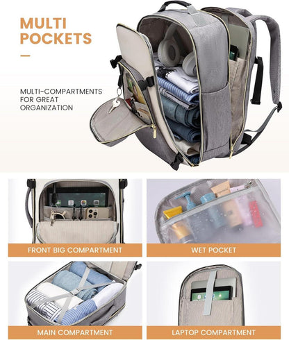 Handgepäck Rucksack 40L Laptop 17 Zoll Wasserdicht für Reisen