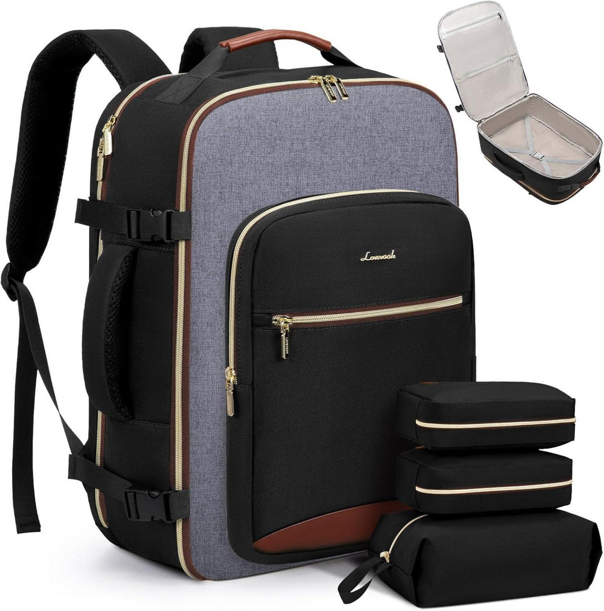 Handgepäck Rucksack 40L Damen Herren Wasserdicht Laptop 17 Zoll Travel