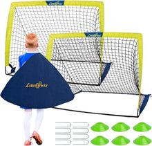 Faltbare Fußballtore 2er Set mit 6 Hütchen und Tasche