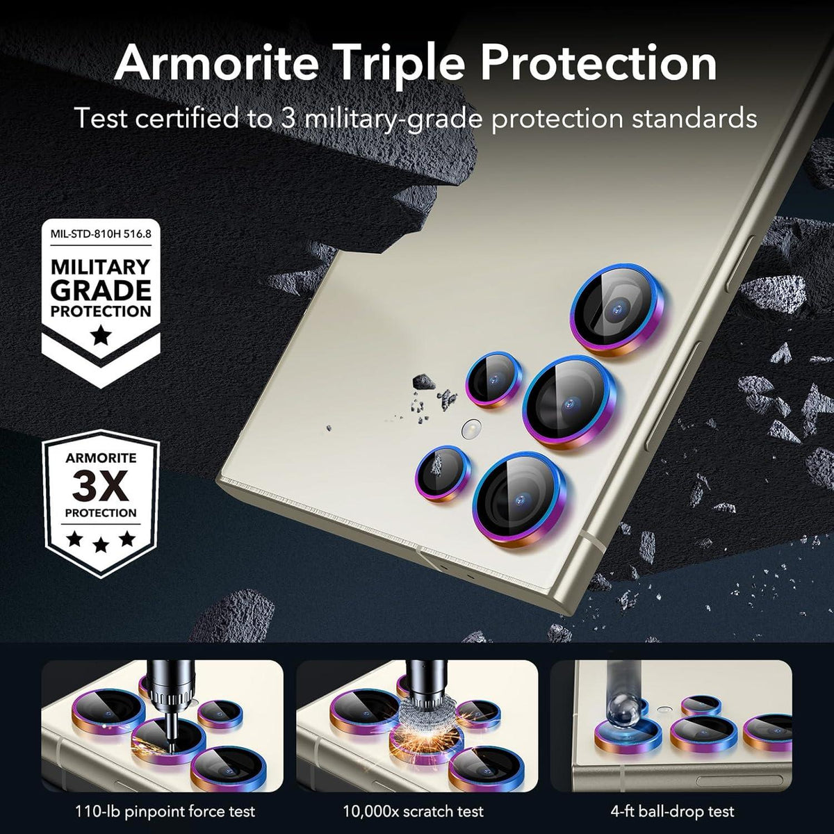 ESR Samsung Galaxy S24 Ultra Kameraschutzfolien Set 5x