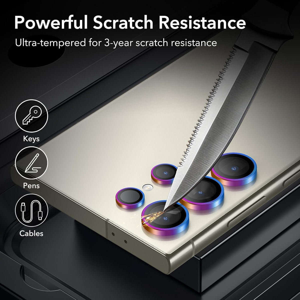 Kameraschutz Samsung Galaxy S24 Ultra - Gehärtetes Glas, 1 Set
