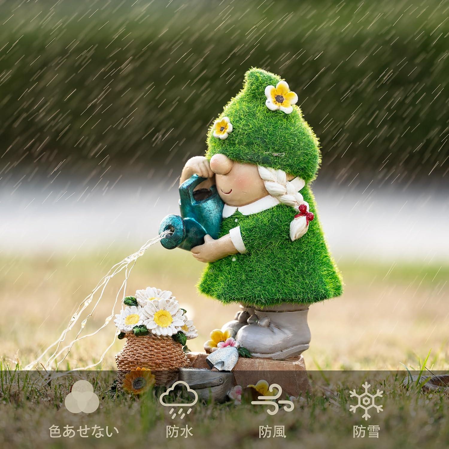 Gartenzwerg Gartendeko Solarleuchte 20cm Wetterfest Figur Solarlampe