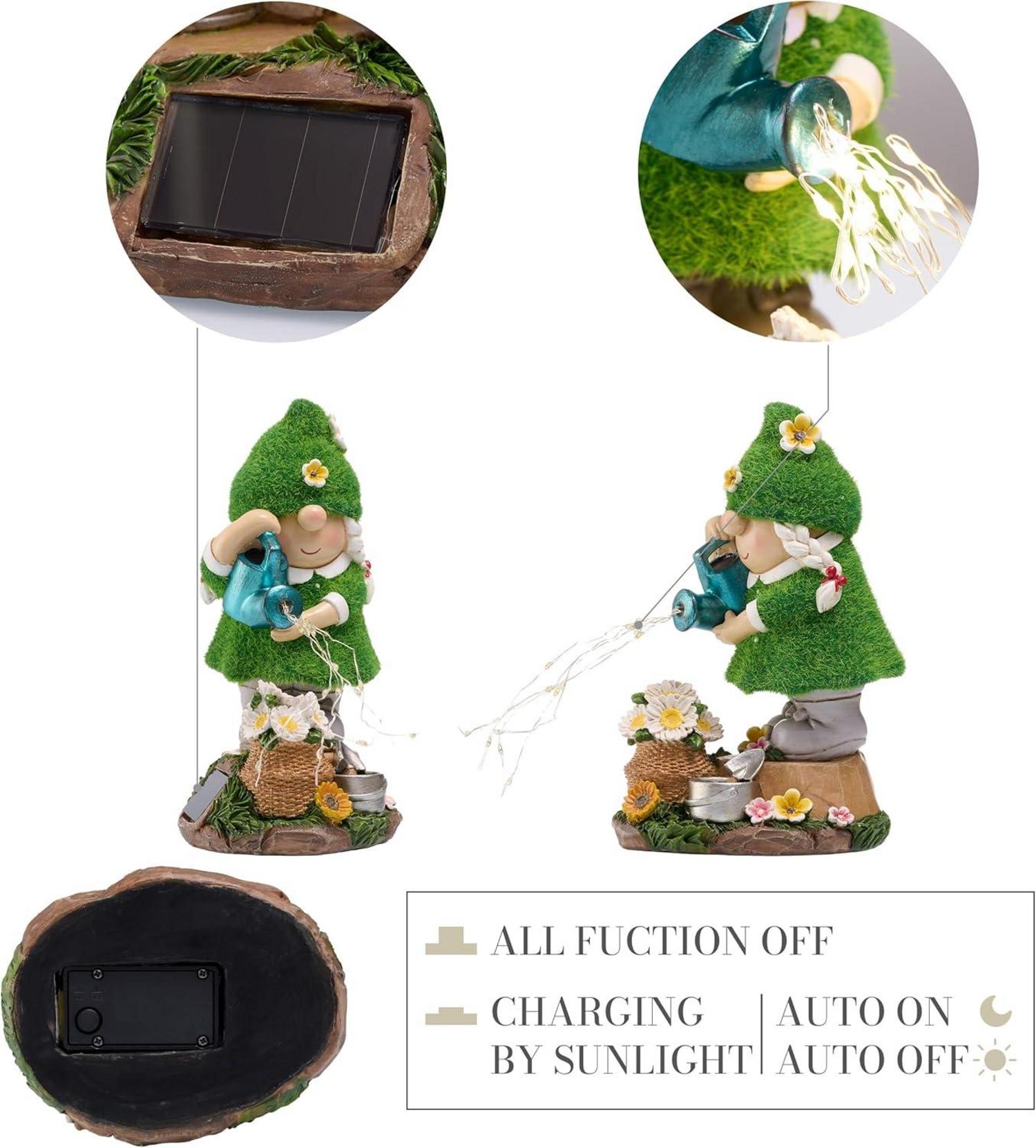 Solar Gartendeko Gartenzwerge 20cm Figur blau Solarleuchte