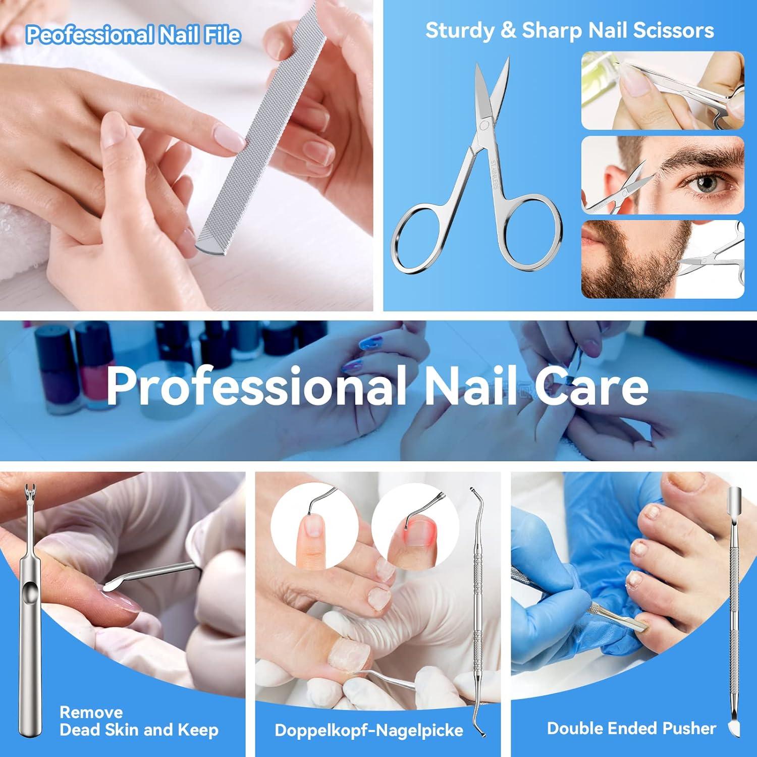 Professionelles Nagelschere Set für dicke und eingewachsene Nägel - 7-teilig