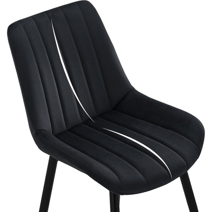 Samt Esszimmerstühle 4er Set – Moderne Sessel Schwarz