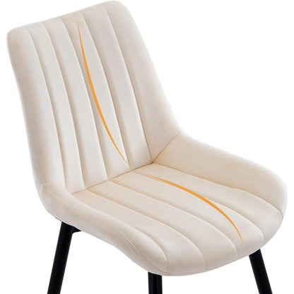 Samt Esszimmerstühle 4er Set – Moderne Sessel Creme Beige