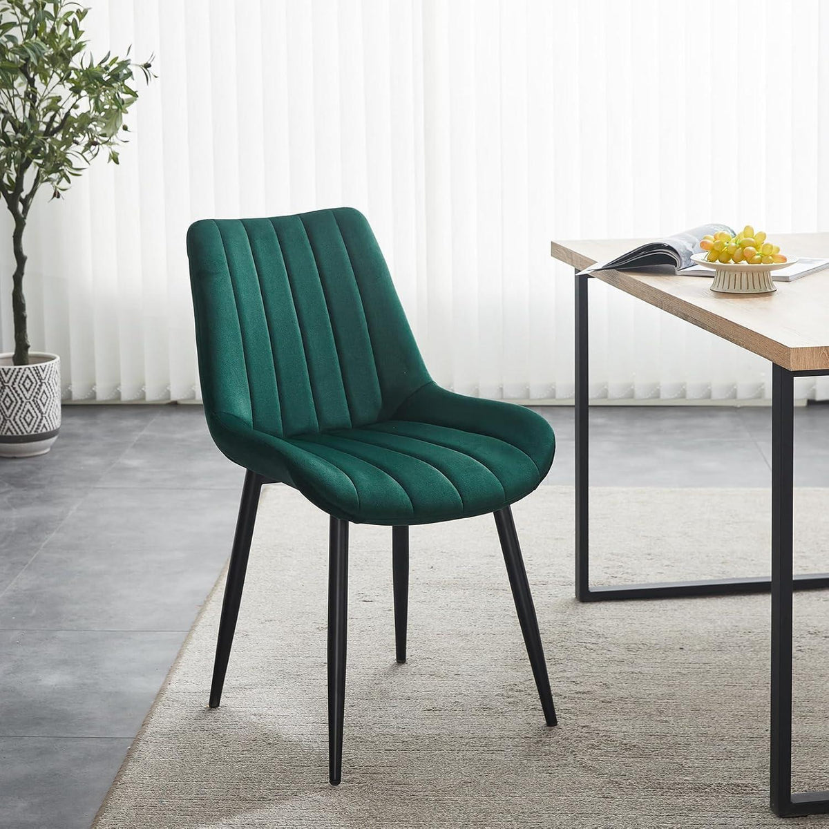 Samt Esszimmerstühle 2er Set – Moderne Sessel Grün