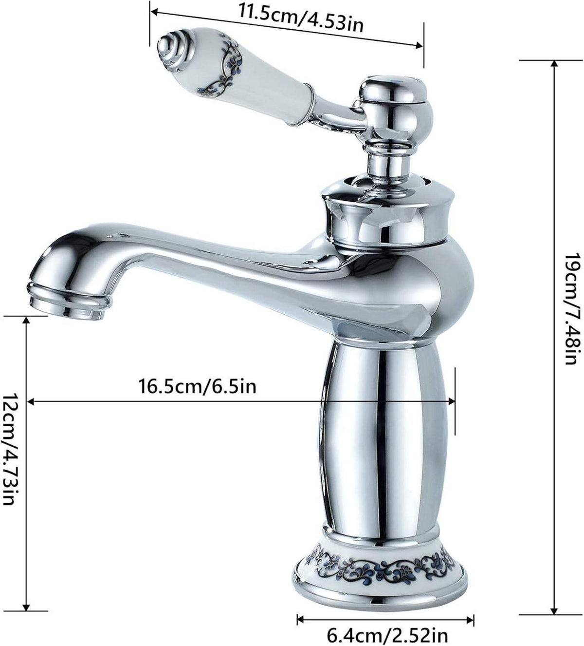Retro Wasserhahn Messing Einhebelmischer Bad Armatur Keramikventil