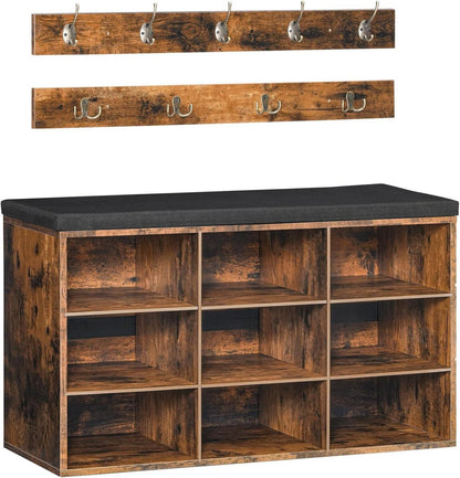 Garderobe Schuhregal Set mit 9 Fächern und Haken