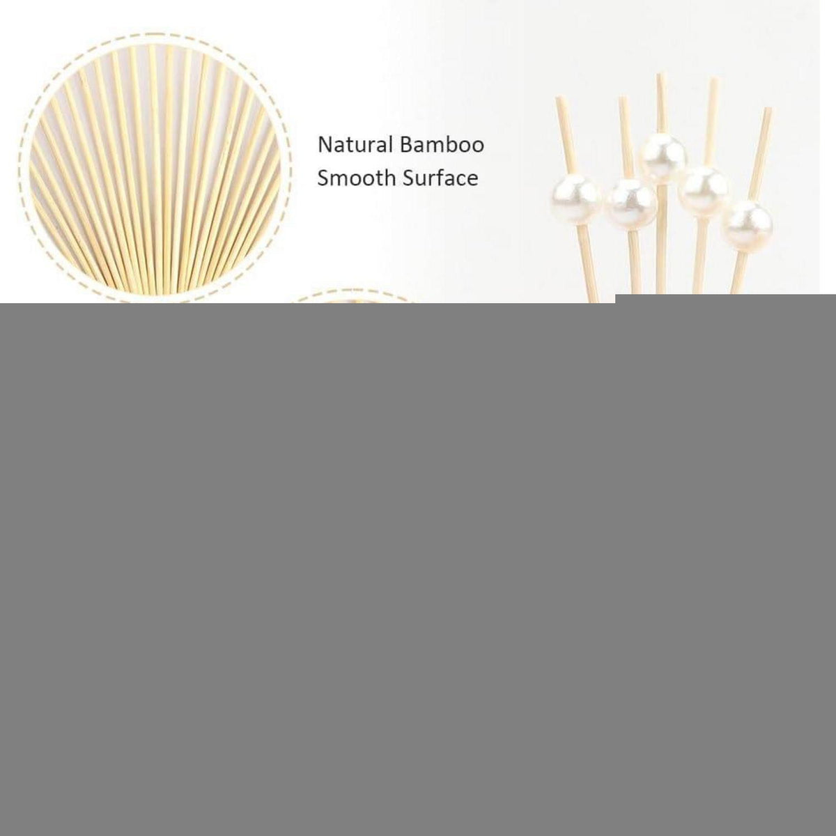 200 Cocktailspieße Bambus mit Perlen – 12cm Party & Snack Spieße