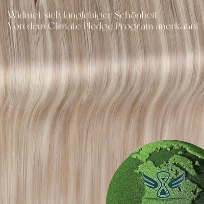 Blond Echthaar Clip-in Extensions – Aschblond Highlights