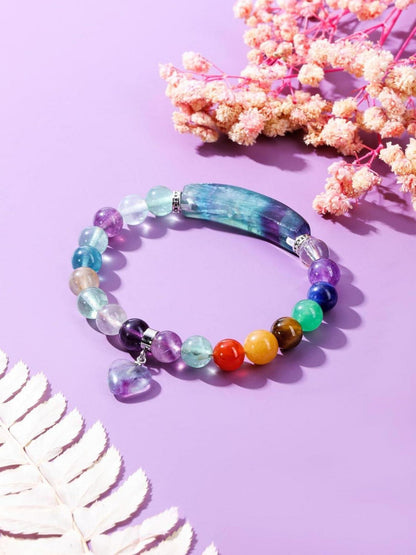 Chakra Armband Rosenquarz Herz Anhänger Edelstein Energie