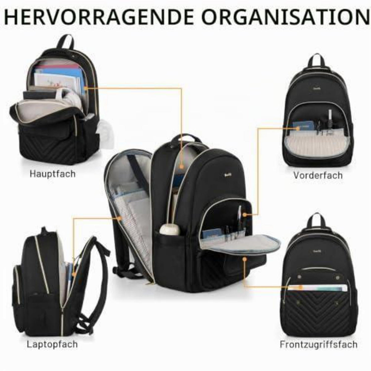 Laptop Rucksack Damen 17,3 Zoll – Anti-Diebstahl & USB Ladeanschluss