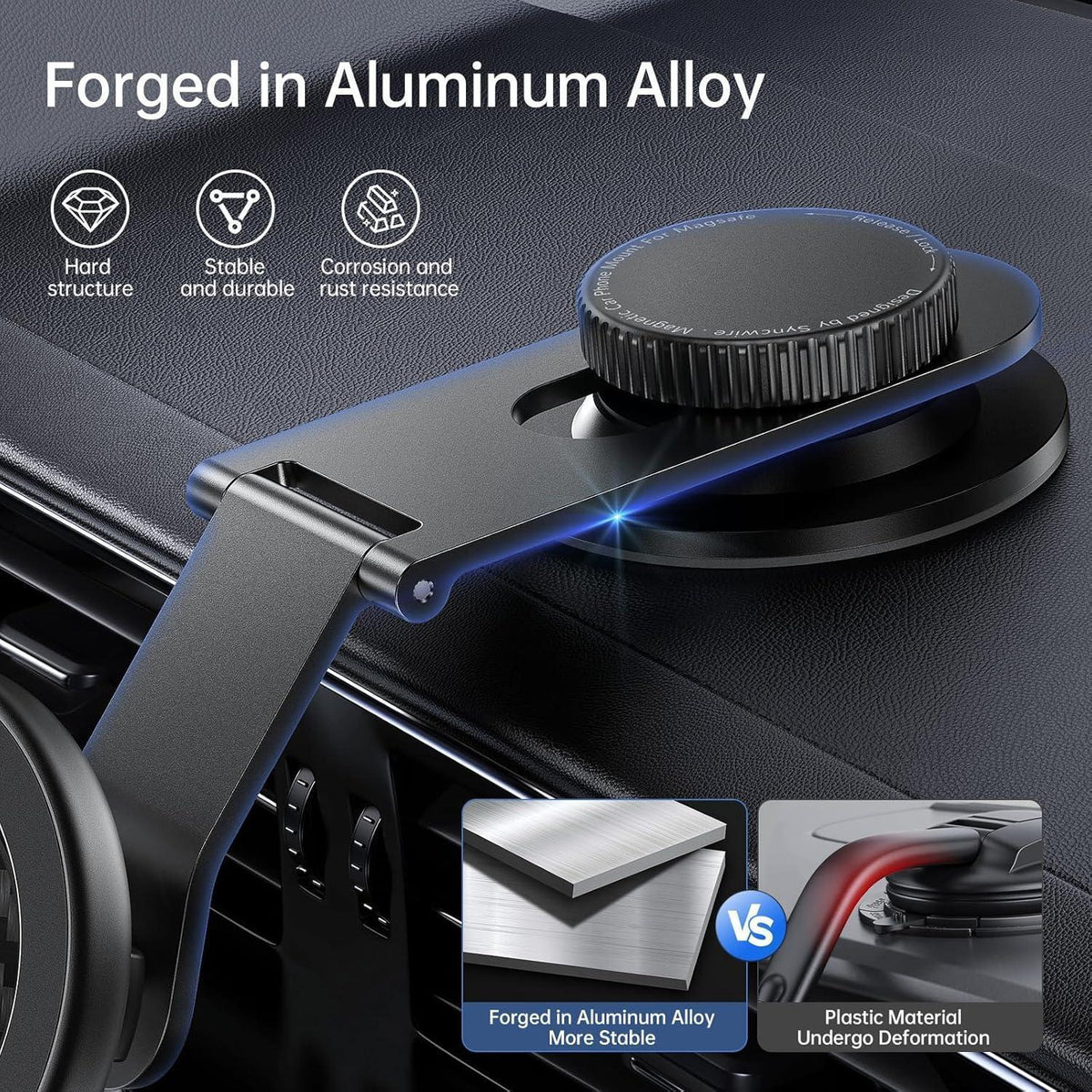 MagSafe Kfz-Halterung mit faltbarem Aluminiumarm, schwarz
