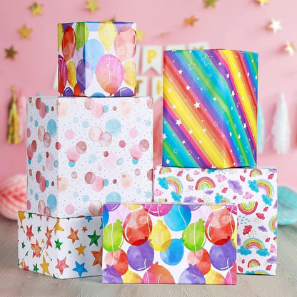 Geschenkpapier Kinder Tiere, 5 Blätter, 70x50cm für Geburtstag