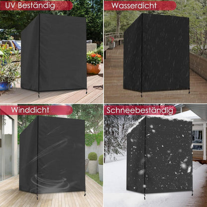 Winterfeste Strandkorb Hülle 420D Oxford Wasserdicht UV-Beständig Schwarz